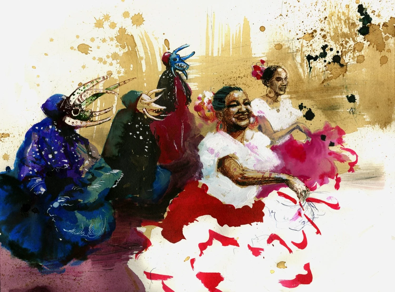 bombas+dancers+art+by+molly+